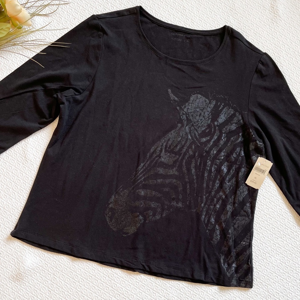 NWT Coldwater Creek Zebra Tee XL